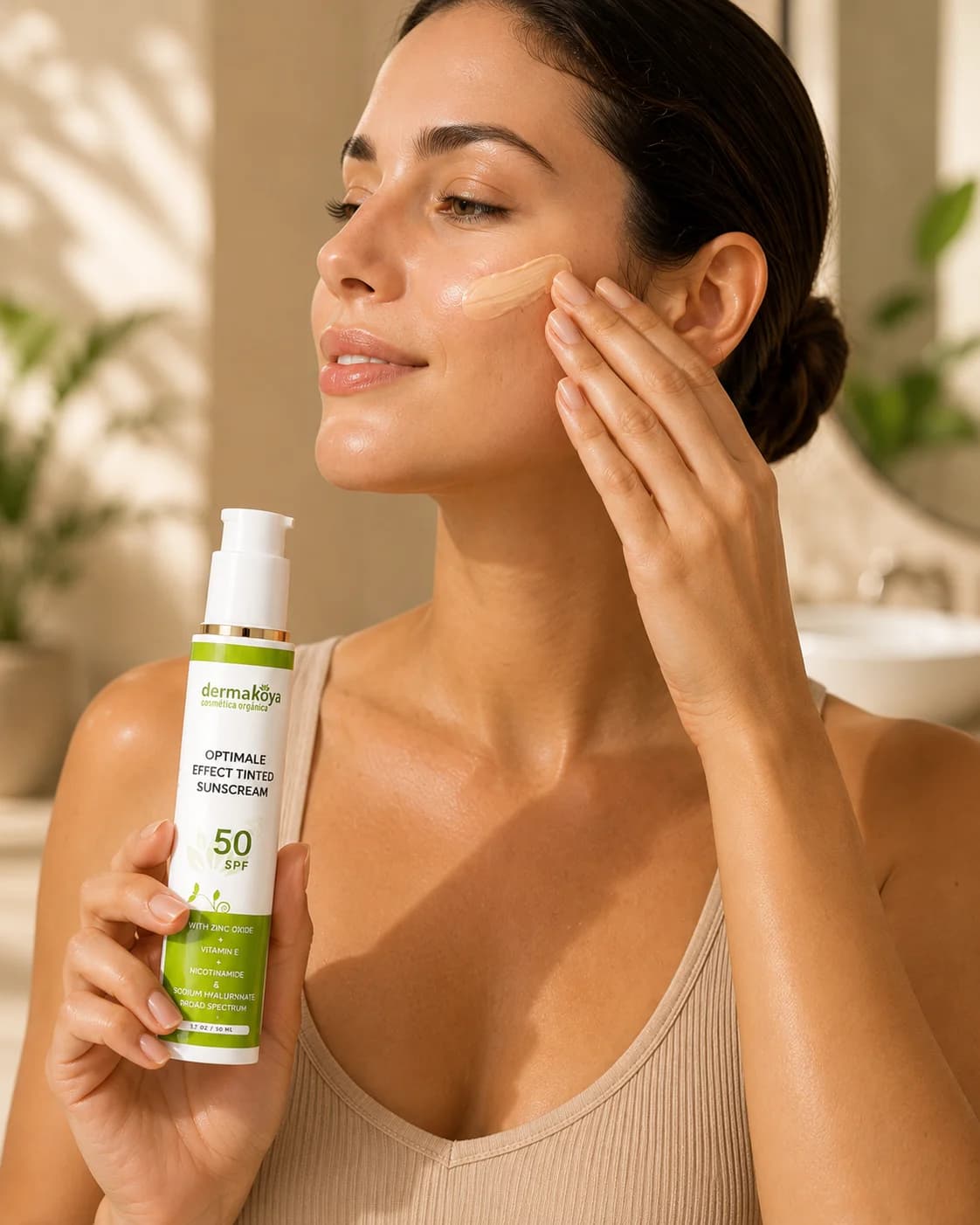 DERMAKOYA — Protector solar facial con color SPF 50