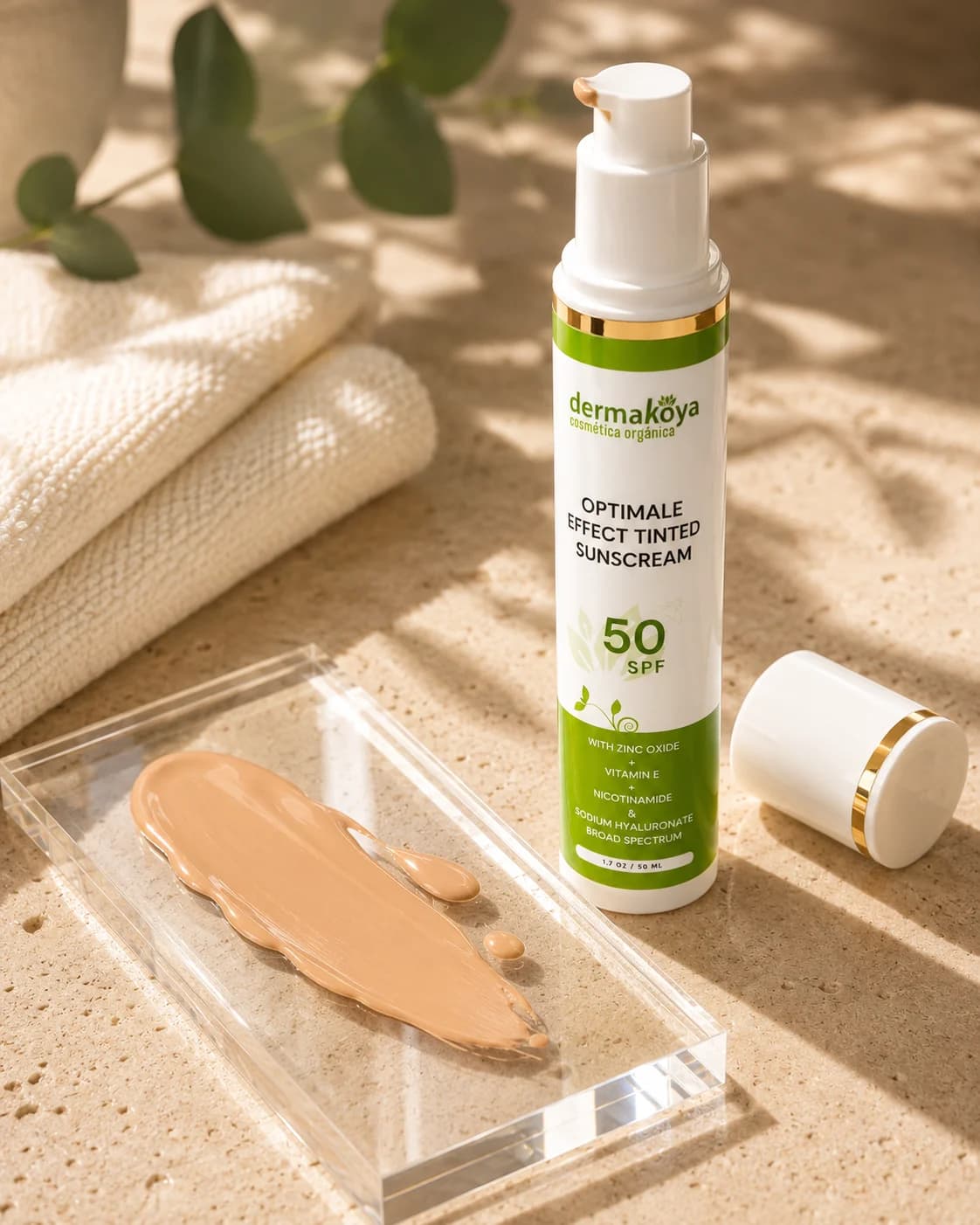DERMAKOYA — Protector solar facial con color SPF 50